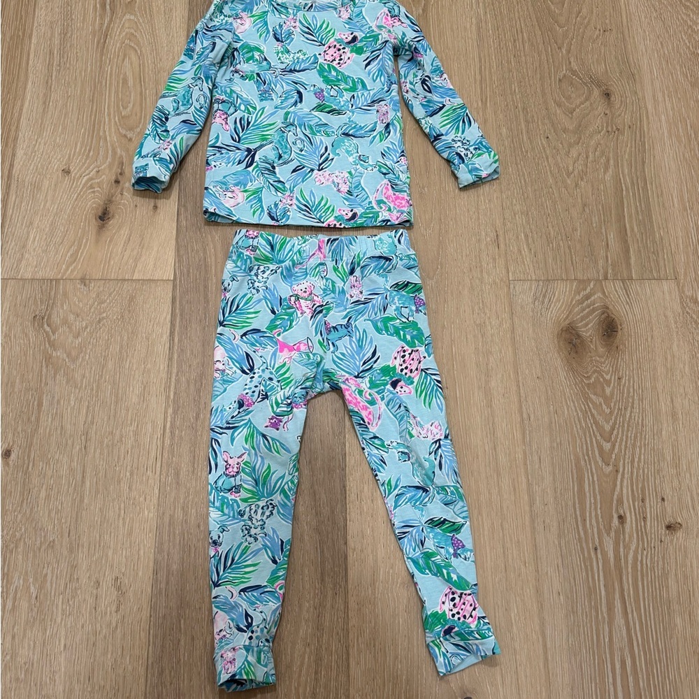 Lilly Pulitzer Sammy Barking Up The Palm Tree Print Pajama for Toddler Girl